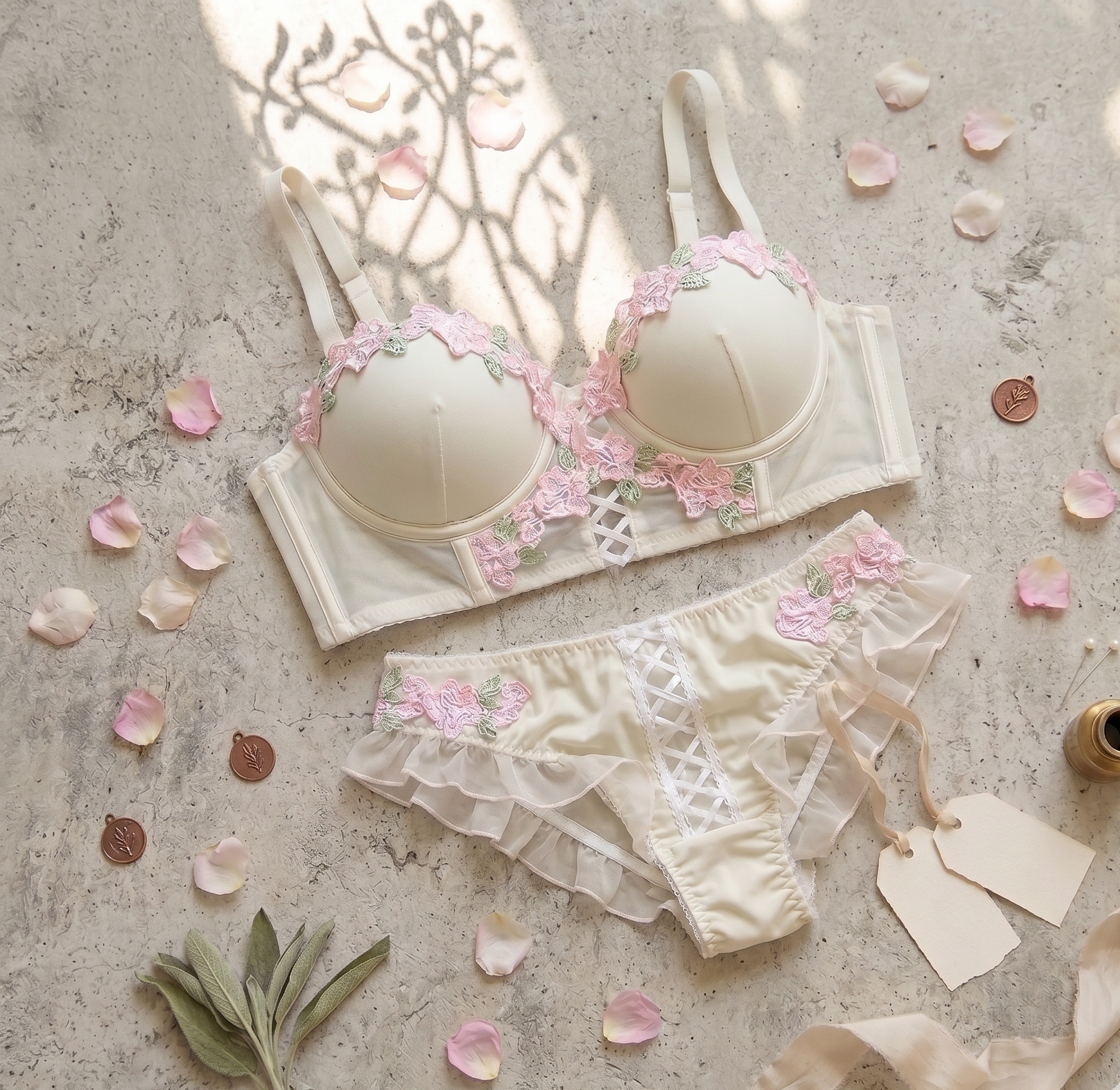 Bloom white floral set